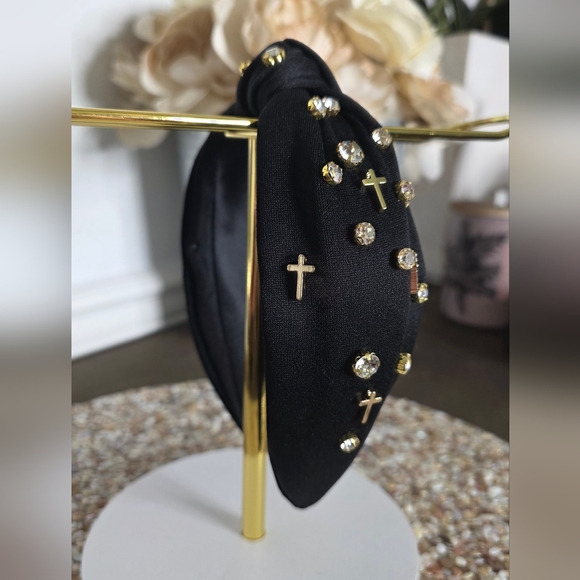 Black and Gold Embellished Headband - Picture 1 of 3